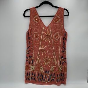 FREE PEOPLE BEADED MINI TUNIC DRESS SIZE XS